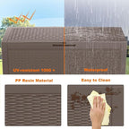Vixzen 120 Gallon Waterproof Deck Box – Outdoor Storage Organizer for Patio & Garden,Grey