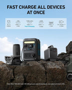 Anker SOLIX C200X Portable Power Station, 230.4Wh LiFePO4 Battery, 300W (600W Surge) Solar Generator, 140W Two-Way Fast Charging, For Outdoor Camping, Traveling, and Emergencies