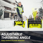 40V Brushless Cordless Snow Shovel, 13-Inch Electric Snow Blower with 2X 4.0Ah Batteries & Charger, Battery-Powered Snow Removal with 16.5FT Throw Distance for Patio, Deck, Driveway,Green