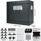 Albott 3 Person Steam Sauna for Home, Portable Sauna Tent with 3L 1500W Steamer, Extra Large Size 6.6’ x 3.3’ x 5.8’ Full Body Home Spa, Remote Control, Folding Chair, Grey