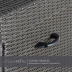 Grand patio 170 Gallon Storage Box, Dark Brown PE Wicker, Minimalist Style, Water Resistant, Flip Top, Smooth Wheels, for Patio Furniture Cushions, Garden Tools, Pool Accessories