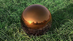 Lulu Decor, Dark Copper Stainless Steel Gazing Mirror Ball Size 14, Smooth Reflective Shiny Garden Decoration Globe