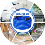 Pressure Washer Hose 100FT 1/4'' Kink Resistant 3600 PSI Power Washer Hose Extension with Leak-Free M22 Female and 3/8" Quick Connection Kit (100FT)