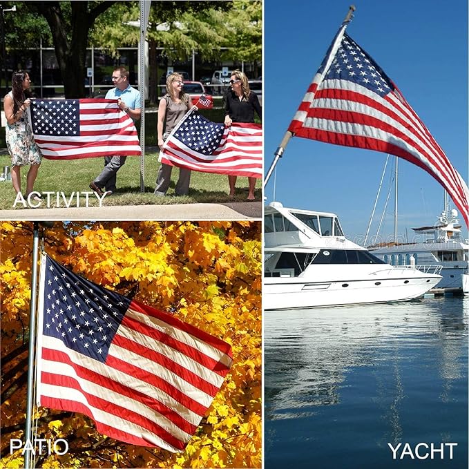 10x15 FT American Flag for Outside, Best Embroidered Stars and Sewn Stripes, 210D Heavy Duty Polyester, Suitable for Outdoor High Winds Areas (American flag 10x15 FT)