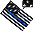 US Flag Factory 3x5 FT American Thin Blue Line Flag (Embroidered Stars, Sewn Stripes) for Police Officers - Blue Lives Matter Flag - 100% Made in America - Outdoor SolarMax Nylon