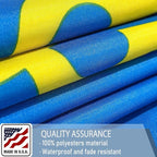 Ukraine Trident Flag 3x5 FT Made in The USA-Heavy Duty Vibrant Colors Double Sided Ukrainian UKR Flag with 2 Brass Grommets for Home/Company/Indoor Outdoor Decoration