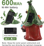 Gnome Solar Garden Statue with 3 LED Lights, Mushroom-Picking Gnome Statue Outdoor Decor for Patio, Yard, Balcony, Lawn Ornament, Unique Gift for Mom
