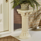 Touch of Class Corinthian Column Pedestal - Ivory Wash - Roman Style - Indoor/Outdoor Display - Small Size - 24 H, Top is 12 Inches Square, Weighs 11 lbs