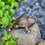 Outdoor Frog Key Hider, Cast Iron Frog Statue and Keys Hiders for Outside, Decorative Hidden Keys Holder, Antique Gold Hide a Key for Indoor Garden Yard Patio Decor