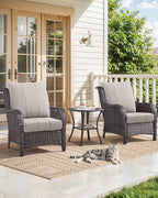 Luxury 24x24x6 Inch Kitty Outdoor Cushions - Water Resistant 1 Set Zippered Patio Chair Back&Seat Cushion for Wicker Dining Rocking Swivel Chairs Loveseat Couch Sectional Sofa - Beige
