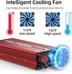 SUNWHEEL 750W Power Inverter, DC 12V to 110V AC Car Inverter with LCD Screen Display, 2 AC Outlets, Equipped with 2 Clips for Truck, Home, Vehicles, Laptop, Trip