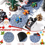 Marspark Christmas Village Accessories 5 x 50 Inch Christmas Miniature Road Village Street Mat Xmas Snow Street Decorations for Little Landscape(White Gravel Road Style)