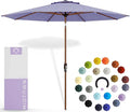 Midtown Umbrellas The Wooden 2-10 Feet Large Patio Umbrella, Terylast Purple Texture Fabric, Aluminum Frame For Backyard Umbrella, Deck Umbrella, Garden Umbrella & Pool Umbrella - Wooden Pole