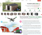 AECOJOY 10' x 14' Shed Metal, Outdoor Storage Sheds & Outdoor Storage 10' x 14' with Lockable Doors, Large Steel Yard Shed, Utility and Tool Storage for Garden, Backyard, Patio, Outside use in Grey