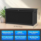 260 Gallon Outdoor Storage Box – Resin Deck Box with Lockable Lid, Waterproof Patio Furniture Storage for Tools, Garden & Yard Organization