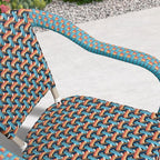 PURPLE LEAF 9 Pieces Outdoor Table and Chair Set Patio Furniture Set with Large Rectangular Table and 10 French Dining Chairs for Poolside Deck Colorful Patio Dining Set