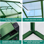 8 x 12 FT Greenhouse, Heavy-Duty Polycarbonate Large Walk-in Greenhouse Roof Vent ,Aluminum Frame & Lockable Door, for Backyard, Green Houses for Outside Garden Backyard