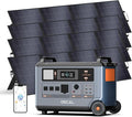 OSCAL PowerMax 6000 Solar Generator with 4x200W Solar Panel, 120V/240V Split Phase Voltage 6000W AC Outlets (7200W Peak), 2200W AC Charging/2400W PV Charging for Home, Emergency, Bank Battery Backup