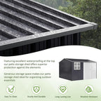 10x10 FT Outdoor Storage Shed, Metal Garden Tool Shed with Updated Frame Structure, Lockable Doors and Windows, Ideal for Backyard Garden Patio Lawn, Grey