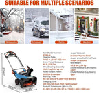 SENIX 21-Inch 60 Volt Cordless Snow Blower with Heated Handles and Steel Auger, 13-Inch Clearing Depth, 45-Foot Max Throw Distance, Dual LED Lights, 2 * 8.0Ah Batteries and Dual Port Charger Included