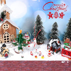 Marspark Christmas Village Accessories 5 x 50 Inch Christmas Miniature Road Village Street Mat Xmas Snow Street Decorations for Little Landscape(Red Brick Style)