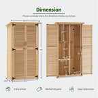 MCombo Outdoor Storage Cabinet, Wooden Storage Shed with Latch, Outside Garden Tool Shed with 2 Doors for Patio Yard Lawn, 0808 (Natural, Medium)