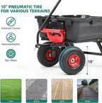 800lb Garden Dump Cart, Heavy Duty Wheelbarrow Dump Wagon with 4 Wheels&Quick-Release Dumping,Utility Wagon Carts for Yard,Farm and Garden