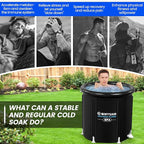 BINYUAN XL Ice Bath Tub for Athletes With Cover 99 Gal Cold Plunge Tub for Recovery, Multiple Layered Portable Ice Bath Plunge Pool Suitable for Gardens, Gyms and Other Cold Water Therapy Training