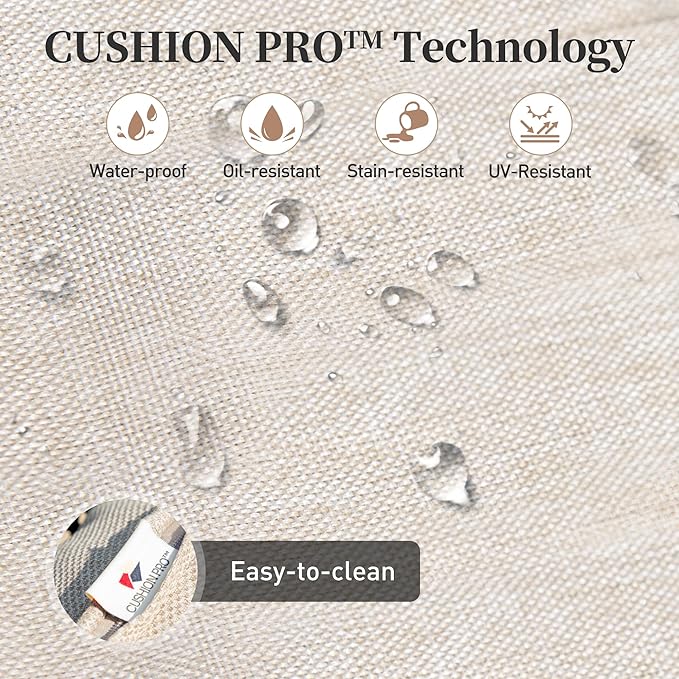 6 Piece Metal Outdoor Patio Furniture Set, Patio Conversation Set 1 3-seater Sofa, 2 Rocking Chair, 2 Leg Chair with 5.75" Thick Cushion and Coffee Table, Backyard Furniture Set, Beige