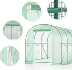 Outdoor Greenhouse with Screen Door,Outside Heavy Duty Walk in Green House for Garden Plants UV Protection Thermostatic Waterproof (Green, 10x10x7 FT)