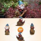 Crystal Ball Gnome Garden Decor Statue Solar Gnomes Decorationsfor Yard with Lantern Light Outdoor Decorations forBirthday Patio Mom Gift