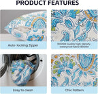 Outdoor Lumbar Pillows Waterproof Covers 2 Pack 12×20 Inch, Decorative Toss Pillows Covers, Rain-Proof, Fade Resistant for Patio Furniture, Sofa, Couch, Garden