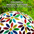 VOREEN Mosaic Glass Gazing Ball Outdoor Gazing Globe, Handmade Reflective Ball Yard Decoration for Homes, Patio, Lawn and Gardens, Gift for Mom Wife Friend, 10-Inch, Multi Colored Flowers Design
