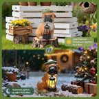 Garden Dog Statues Outdoor Decor, Solar Lights Outdoor Solar Lantern Statue Figurine Garden Decorations Solar Dog Ornaments for Patio, Lawn, Yard Art Decoration, Housewarming Gifts