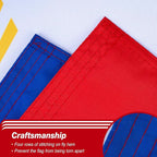 Philippines Filipino Flag 3x5 ft Outdoor, Double Sided 3 Ply Heavy Duty National Flag for PH, 100% Quality Polyester Filipino Banner with Brass Grommets 4 Rows Stitches