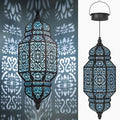 18 Inch High Large Hanging Solar Lights Outdoor Garden Decor, Decorative Waterproof Plastic Moroccan Solar Lantern Lamp, Outside Decorations for Patio Yard Porch Decor, Gardening Gifts for Women Mom
