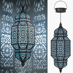 18 Inch High Large Hanging Solar Lights Outdoor Garden Decor, Decorative Waterproof Plastic Moroccan Solar Lantern Lamp, Outside Decorations for Patio Yard Porch Decor, Gardening Gifts for Women Mom