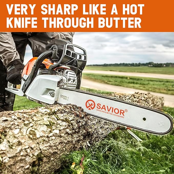 Savior 20 Inch Chainsaw Bar with Chain Combo for L81 .325" 81 Drive Links .063" Gauge Fits Stihl MS291 MS271 MS290 MS261 and More, Replacement Bar 203VXLGD025 (Chain*3+Bar*1)