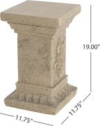 Decorative Roman Column Pedestal Column Plant Stand, Vintage European Style Classical Garden Pillar, Indoor Outdoor Decor, Pedestal Columns Plants Standing for Entryway Garden Yard Home (Sand/19 H)