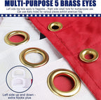 American Flag 5x8 Ft, Five Brass Grommets Multipurpose US Flag, Embroidered Stars, Sewn Stripes, Outdoor Heavy Duty Durable USA Flags, Hanging Indoor/Bedroom/Room/Wall American Flag