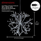 Alpine Corporation 16"H Indoor Holiday 3D Snowflake Hanging Ornament with LED Lights, White , Christmas Decoration