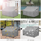 okcool Heavy Duty Patio Sofa Cover, 100% Waterproof 2-Seater Outdoor Sofa Cover Fits up to 58W x 32.5D x 31H Inches, Lawn Patio Furniture Covers,Grey