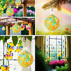 Hand Blown Glass Witch Ball,Glass Ornament Hanging Garden Gazing Ball Indoor Outdoor Home Décor. (5)