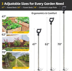 Potato Hand Rake Garden Tool - 47" Long Handle Cultivator Weeding Rakes, 3-Tine Heavy Duty Carbon Steel with D Grip for Grass Root Digging,Soil Loosening,Dirt Turning