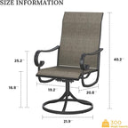 VICLLAX Swivel Patio Chairs Set of 4, 360-degree All-Weather Outdoor Swivel Chairs for Lawn Garden, Patio Dining Chairs, Black Metal Frame and Textilene Mesh Fabric