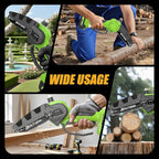 Mini Chainsaw, 6 Inch Mini Cordless Brushless Electric Chainsaw, 2×2.0Ah Batteries & Auto Oiler HandHeld Powered Chain Saw, for Tree Trimming Wood Cutting Garden and Yard Work