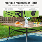 PHI VILLA 9-Piece Outdoor Dining Set, Retangualr Metal Table (60") with Umbrella Hole and 8 Stackable Dining Chairs – Perfect for Patio, Garden, Deck, Porch, and Yard, 9PCS Outdoor Dining Set Style 1