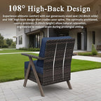 7 Pieces Patio Furniture Set,Outdoor Sofa & High Back Wicker Patio Chairs, Patio Conversation Set with Ottoman for Deck Yard and Poolside