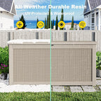 320 Gallon Outdoor Storage Box, Large Outdoor Deck Box,Waterproof & UV Resistant Resin Storage Box Lockable for Patio Cushions, Gardening Tools, Pool Accessories(Gray)