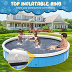 97in Extra Large Foldable Dog Pool, Big Portable Hard Plastic Swimming Pool for Kids, Dogs and Pets Collapsible Dog Bath Tub for Outdoor Backyard, 97" x 13"